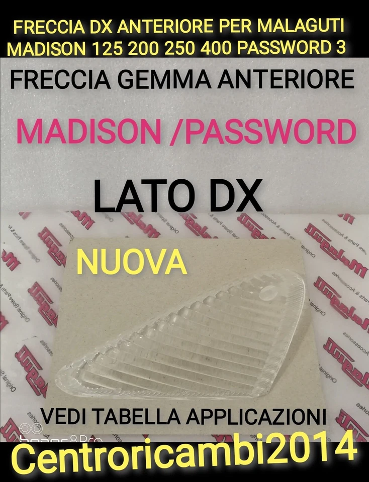 FRECCIA ANTERIORE DX PER MALAGUTI MADISON 125 200 250 400 PASSWORD 3 GEMMA DX
