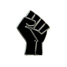 RAISED FIST PIN Black Lives Matter BLM Lapel Badge Resistance Resist Solidarity