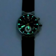 LOUIS VUITTON Tambour Lovely Cup Q132G montre-bracelet chronographe date noir...