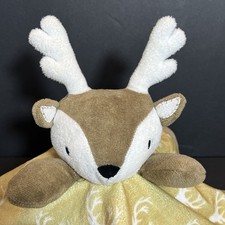 Levtex Lovey Plush Security Baby Deer Blanket Reindeer Animal Buck Antlers Brown