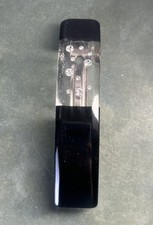 Clear Acrylic Glossy Black Rhinestone Vintage Hair Clip Barrette Accessory 3.75"
