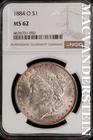 1884-O Morgan Dollar-NGC MS 62 Brilliant Uncirculated #SLM513