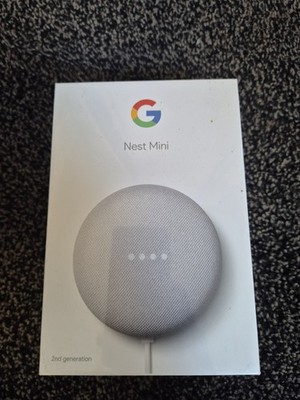 Google Nest Mini (2. Generation) Smart Lautsprecher - Kreide - Nagelneu & Versiegelt.