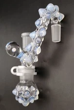 Secret White Opal 14mm Female - 14mm Male Lab Glass Reclaim Removable Jar USA
