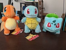 Pokemon Pokemoncenter Official Plushies Bulbasaur, Squirtle, Charmander 