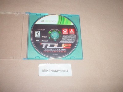 TEST DRIVE UNLIMITED 2 game disc in plain case - Microsoft XBOX 360