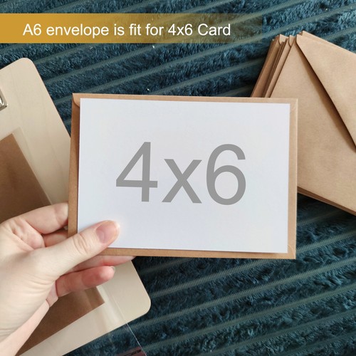 50 Pack A6 Envelope, 4x6 Card Round Edge Envelope with Gold Border, Burgundy - Picture 5 of 8