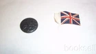 ORIGINAL & VINTAGE 1965 MARX MINIATURE INVASION DAY WWII BRITSH FLAG AND SP BASE