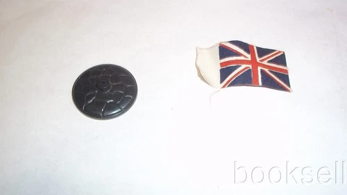 ORIGINAL & VINTAGE 1965 MARX MINIATURE INVASION DAY WWII BRITSH FLAG AND SP BASE
