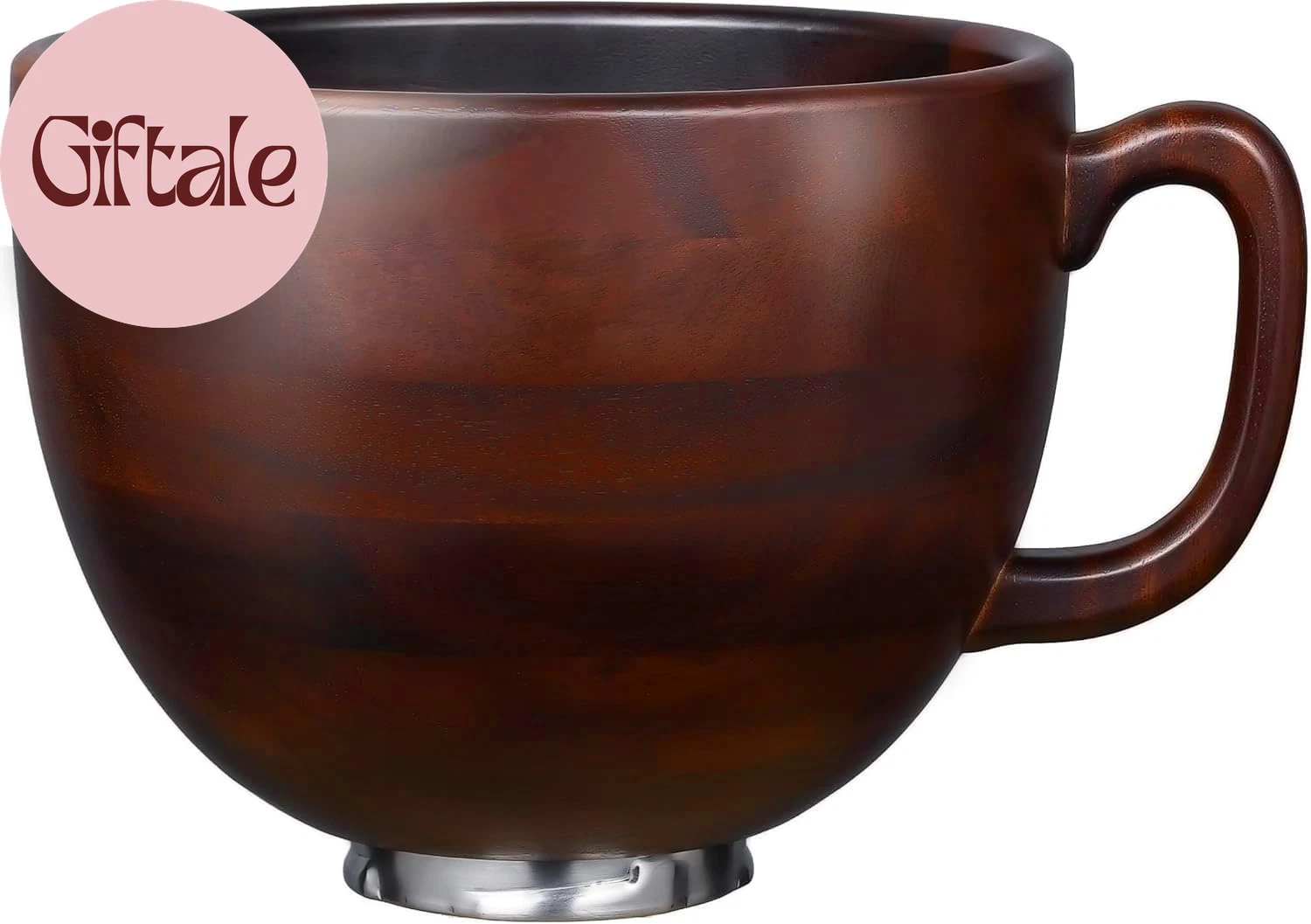 Premium Walnut Wood Mixing Bowl with Handle – Compatible with Kitchenaid Mixer B