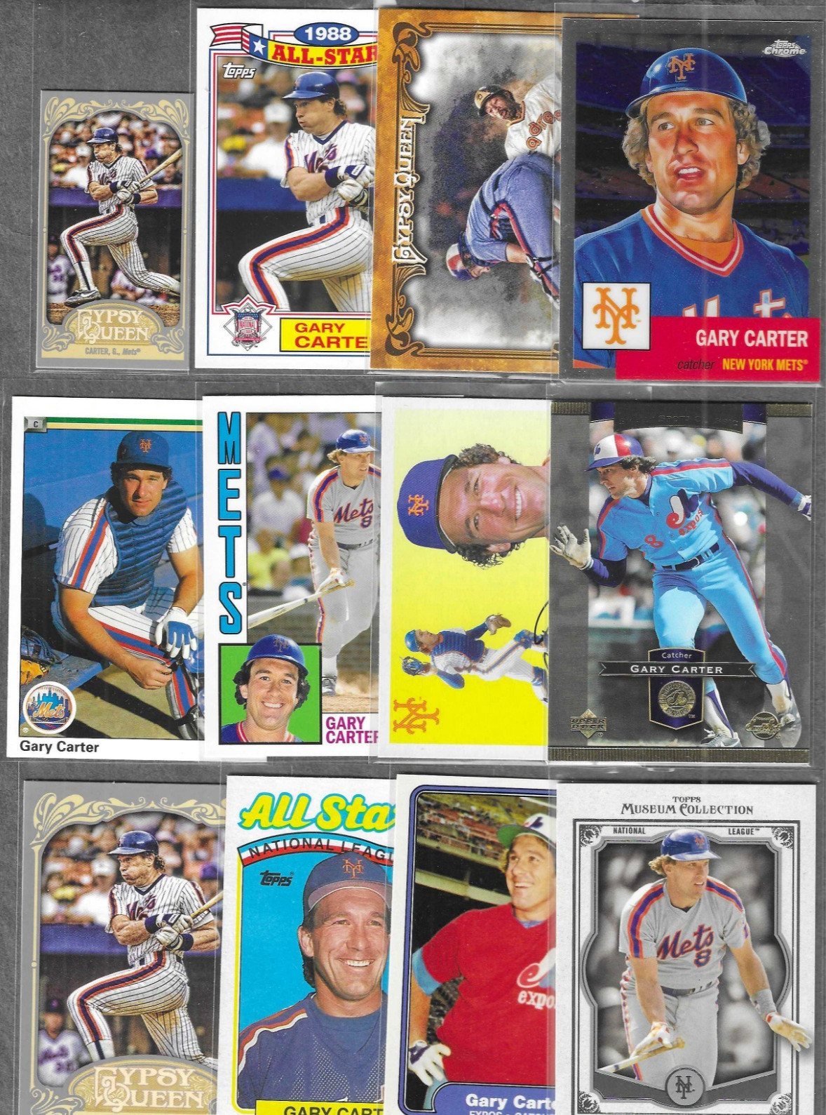 GARY CARTER - (12) Card Premium Lot - No Duplicates / (3) Inserts - METS