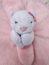 Vtg Carter's White Kitten Lovey Security Blanket Pink Plush Baby Stuffed Animal