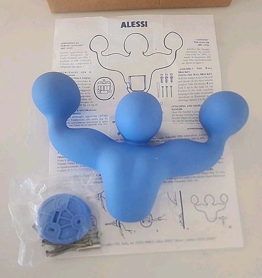 ALESSI ANTONIO стены крюк синий GV03 AZ современного искусства дизайн новый в коробке - Изображение 4 из 4