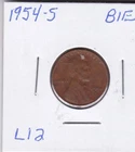 1954-S Lincoln Cent L12 BIE Variety