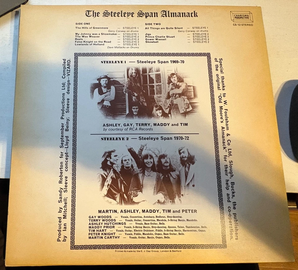 Steeleye Span "Almanack"  12" Vinyl  Album Indie Rock 1973 - Image 2 of 2
