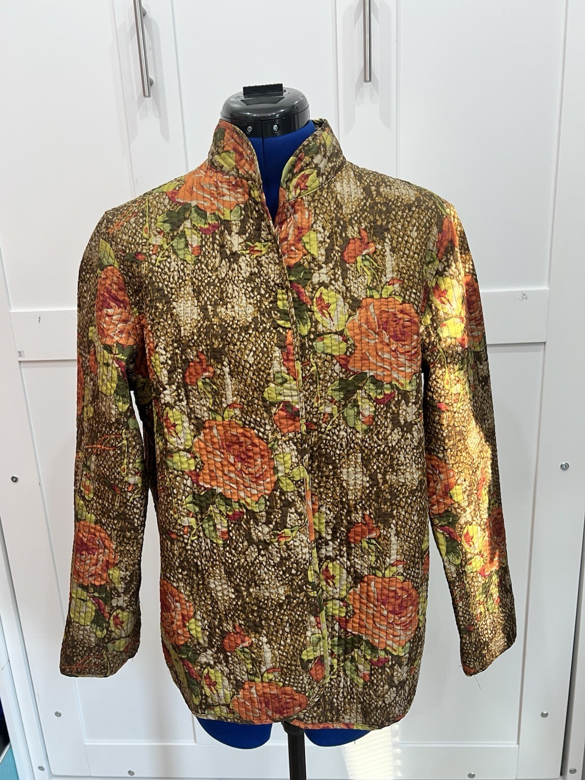 Vintage Quilted Floral Boho Jacket – Coral Bay Petite | Cottagecore Rose Print