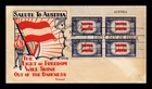 DR JIM STAMPS US COVER AUSTRIA OVERRUN COUNTRIES FDC BLOCK KNAPP FLEETWOOD