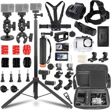 Accessories Kit for DJI Osmo Action 5Pro/4/3,Carrying Case with Belt 135Cm Selfi