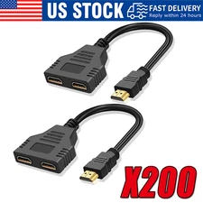 4K HDMI Cable Splitter Adapter 2.0 Converter 1 In 2 Out 1 Male to 2 Female lot