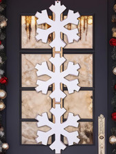 Christmas Snowflake Hanging Door Sign Rustic White Snowflake Wooden Hanging Sign