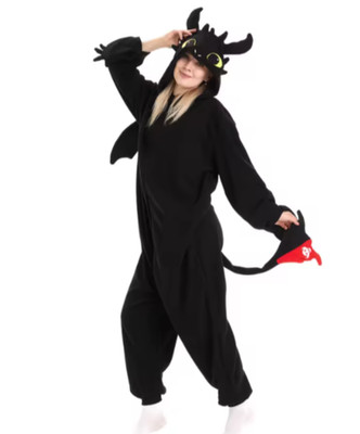 Toothless Dragon One Piece Costume Kigurumi Pajamas, Adult LARGE - NEW