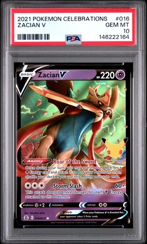 2021 POKEMON CELEBRATIONS #016 ZACIAN V PSA 10