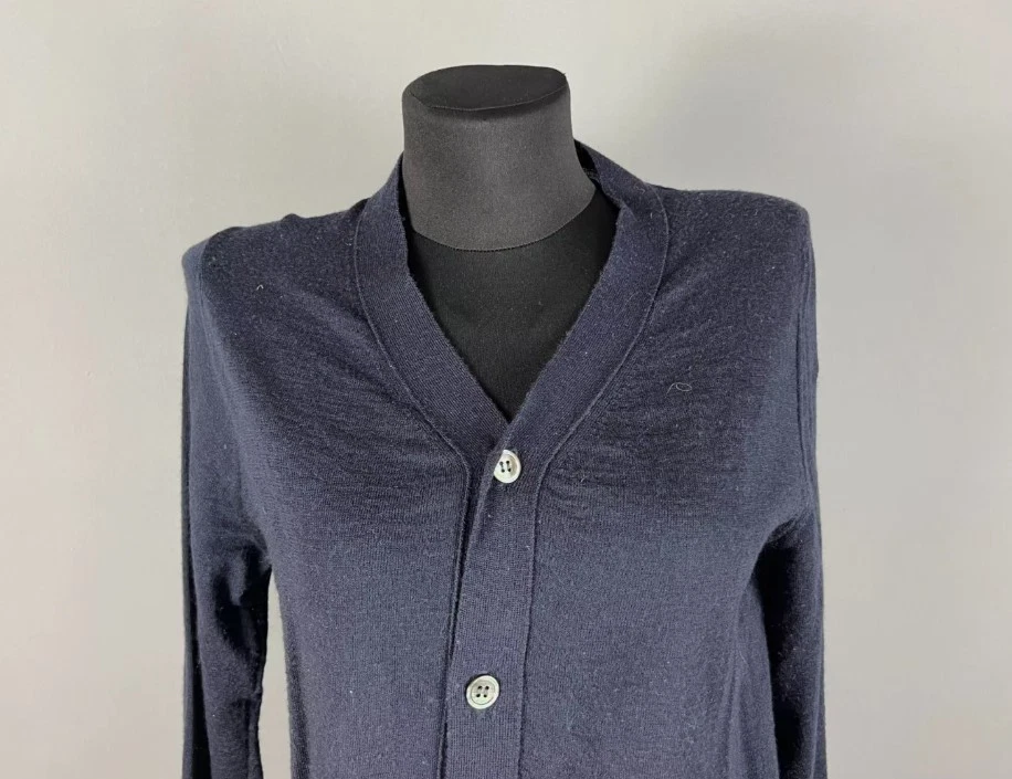 Cárdigan tejido COMME des GARCONS para mujer cuello en V suéter azul marino talla S Foto 2 de 4