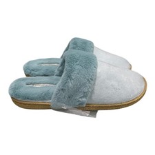 Shambhala Juliana Slippers Womens Size 5.5 Blue Faux Fur Mule House Shoes Cozy