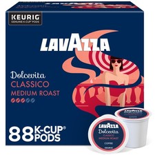 Lavazza Dolcevita Classico Pods Medium Roast Coffee 88-Count Box 4 Packs of 22 
