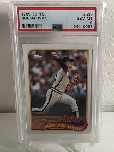 Nolan Ryan 1989 Topps Baseball Card #530 Graded PSA 10