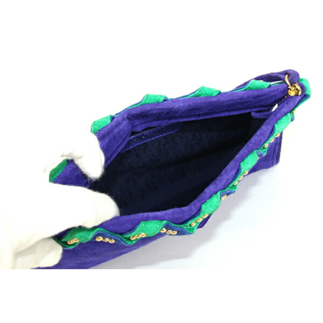 Borsa a tracolla Yves Saint Laurent blu viola scamosciata