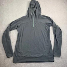 Backcountry Tech Hoodie Mens Large Green Gray Quarter Zip