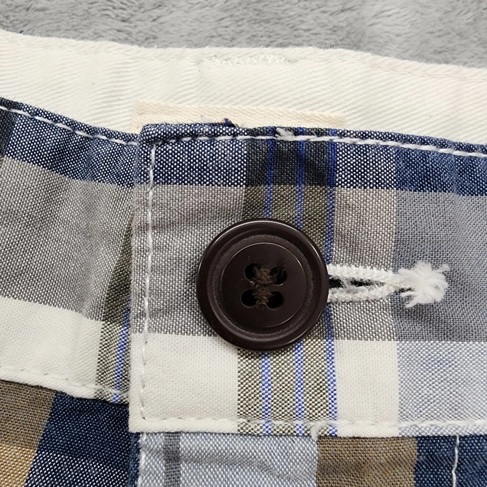 Шорты мужские Dockers 36 синие коричневые идеальные клетчатые хлопковые бермудские китайские летние - Изображение 2 из 4