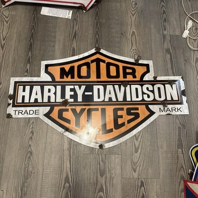 Antique style barn find look Harley Davidson Dealer Sales And Service Sign