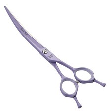 Fenice Peak Curved Dog Grooming Scissors with Violet Color Coating 440C Stain...