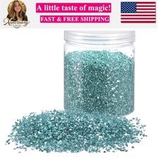 454g Crushed Glass Chips 3-6mm Shiny Electroplating Irregular Broken Sprinkle...