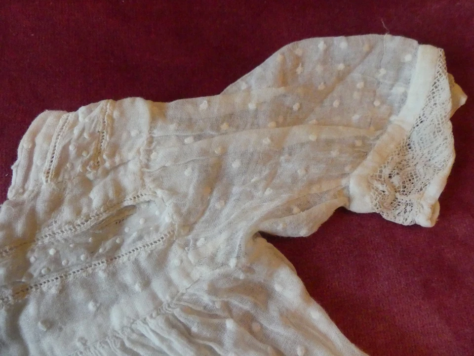 Robe ancienne de baptême french lace Craft Dentelle bon état debut XX ème 1910 - Photo 3/4