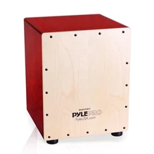 	Pyle Snare Style Birch Wood Compact Acoustic Jam Cajon-Wooden Hand Drum	