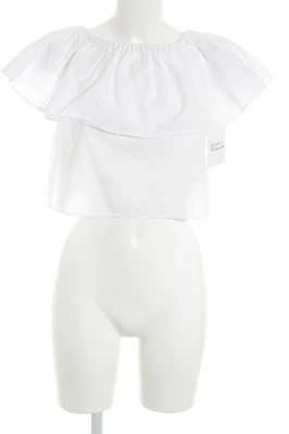 PULL & BEAR Hauts épaule nues Dames Top T EU 34 blanc Look de plage - Photo 1/4