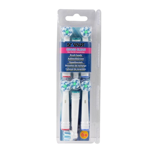 Scanpart AufsteckbüRsten Cross Clean 6 Stk 3304000020 ErsatzbüRste ZahnbüRste-image