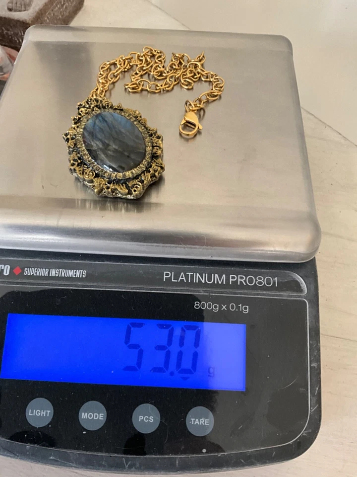 大量 拉长石吊坠项链 手工制作 — 第 4/4 张图片