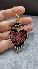 Horror Queen Keyring Acrylic Dripping Heart And Bat Charm Goth/Halloween 