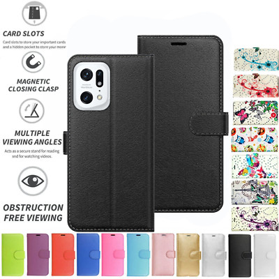 Für Oppo Find X5 Pro Hülle Case Cover Flip Folio Leder Wallet Kreditkartenfach