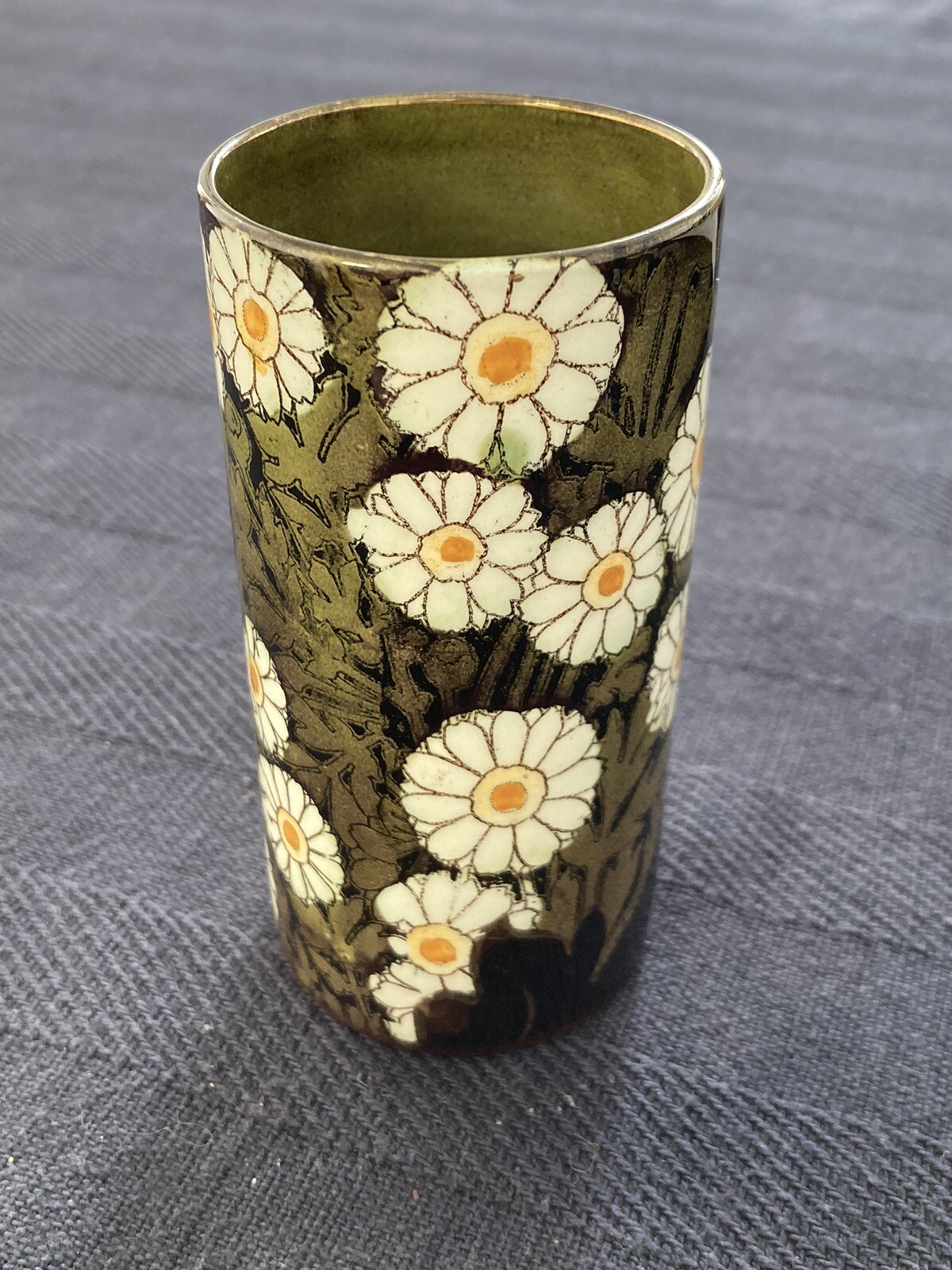 petit vase rouleau LUNEVILLE decor fleur eBay