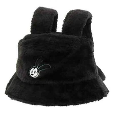 Japan Tokyo Disney Oswald The Lucky Rabbit Cap Black Hat Fluffy Ears 【Pre Order】