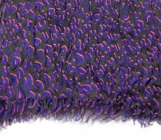 Auténtico chal Louis Vuitton Stephan Spouse edición limitada cachemir seda violeta leopardo Foto 2 de 4