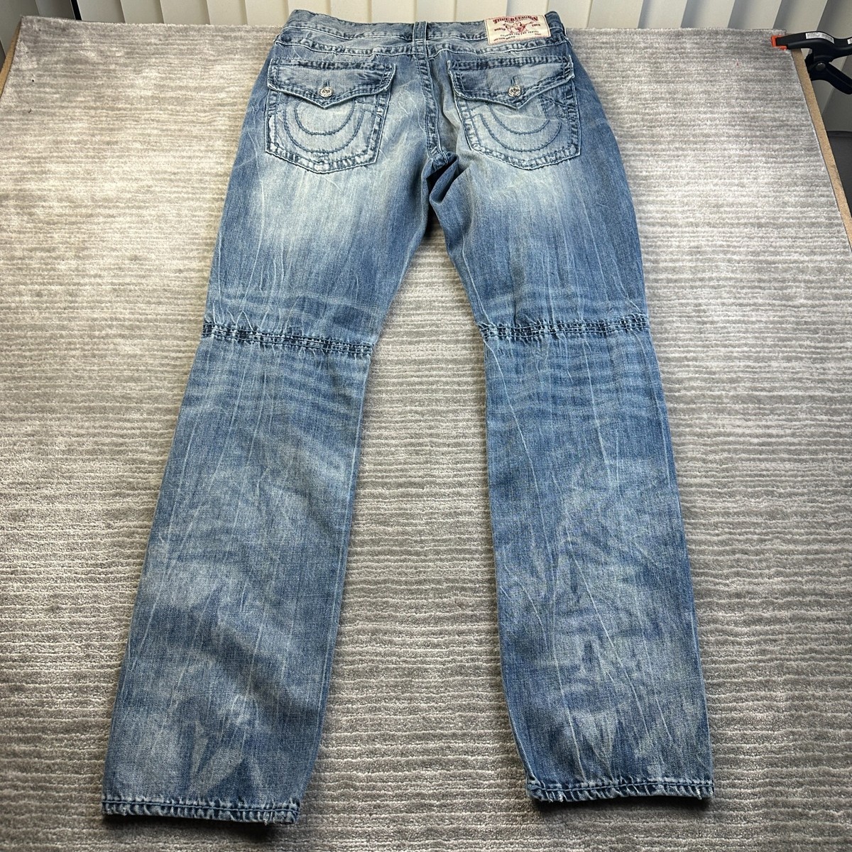 True Religion Jeans Mens 34x33 Moto Slim Big T Denim Pants