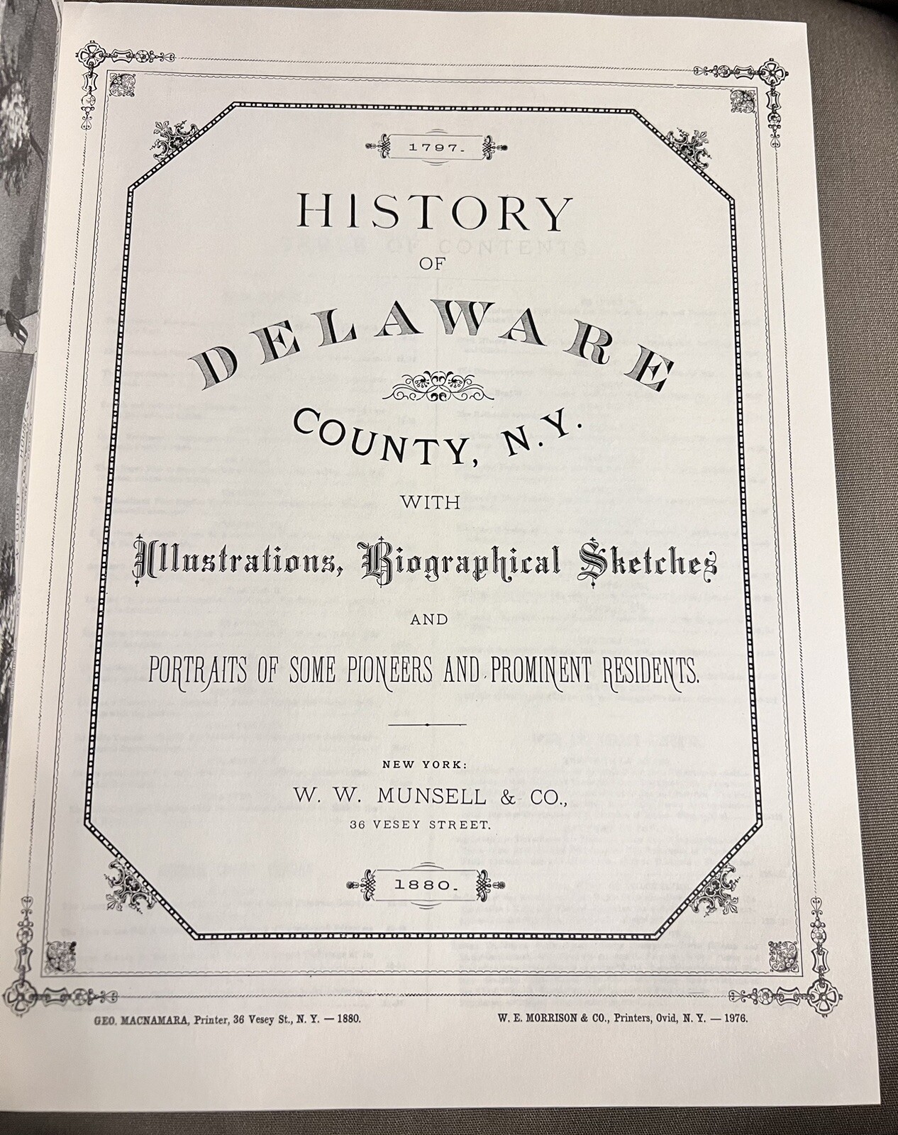 Delaware Filing History VINTAGE 1797 1880 HISTORY OF DELAWARE COUNTY NY, Published 1976 | eBay