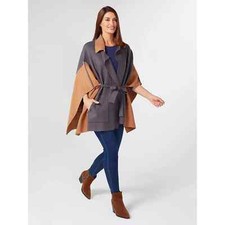 Badgley Mischka Colour Blocked Knitted Poncho With Pocket Size Xl New