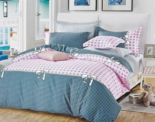 Pink Dots Checks Duvet/Doona/Quilt Cover Set Queen/King/Super King Size M419 - 第 1/1 張圖片
